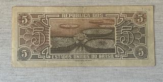 Billete 5 Cruzeiros Brasil 1961