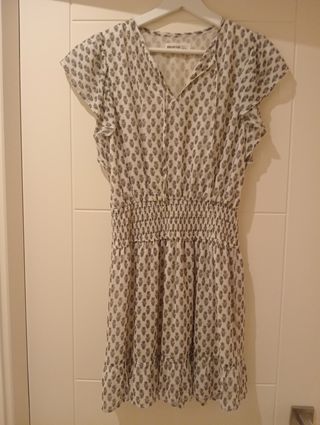 Vestido Brownie S - Gris y Blanco