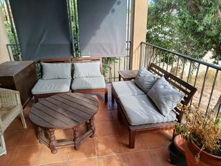 Conjunto jardín: 4 sillones con sus cojines