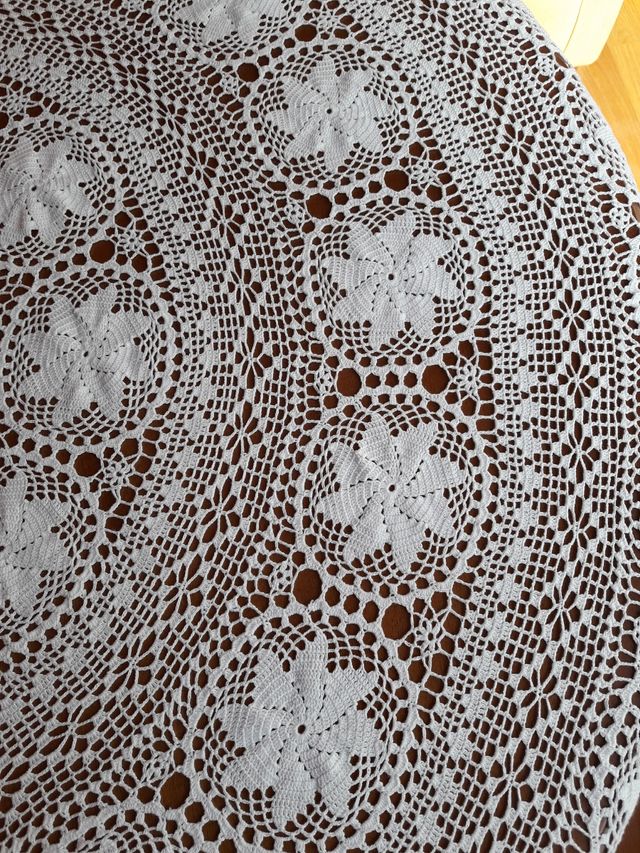 Mantel crochet algodón blanco
