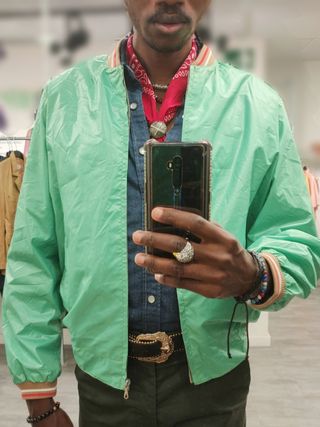 Cazadora menta chaqueta vintage Retro bomber jacke