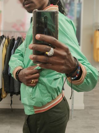 Cazadora menta chaqueta vintage Retro bomber jacke