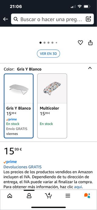 Tabla de planchar pequena 75x34