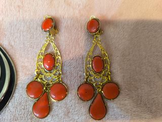 7 pares pendientes bisutería vintage
