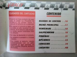 Manual V-Rally Championship Game Boy