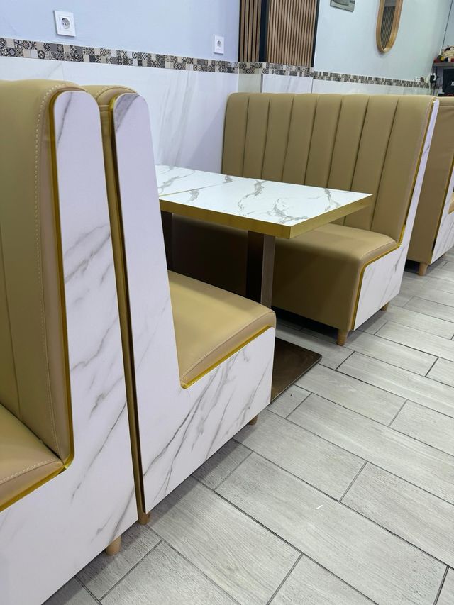 sofás hostelería - beige y blanco