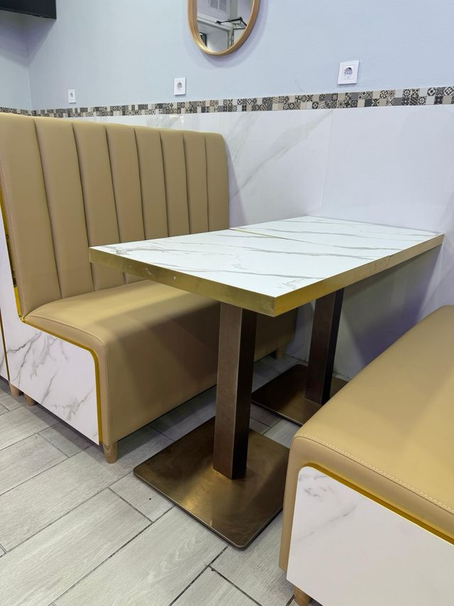 sofás hostelería - beige y blanco