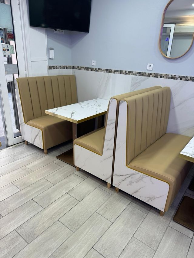 sofás hostelería - beige y blanco