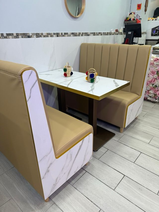 sofás hostelería - beige y blanco