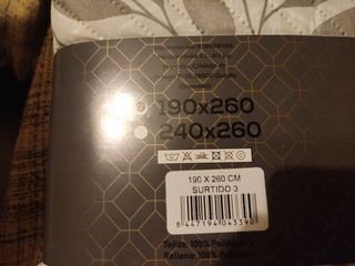 Colcha bouti reversible - blanco/gris