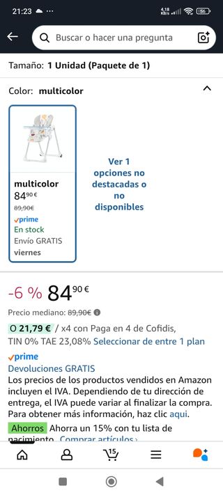 Trona Kinderkraft Plegable