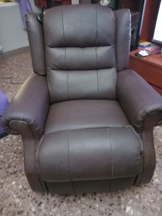 Sillón Relax Marrón Piel Sintética