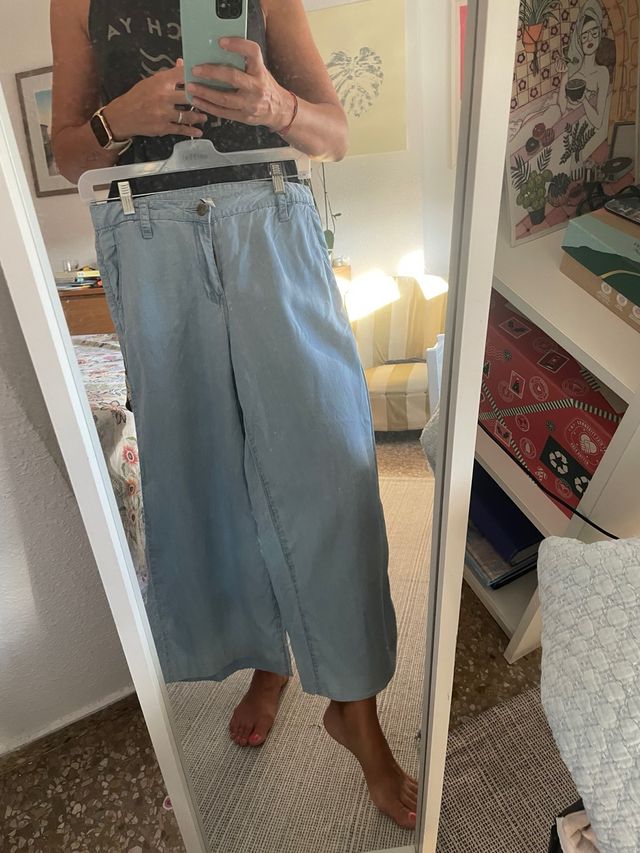 Pantalón Mango azul talla XS