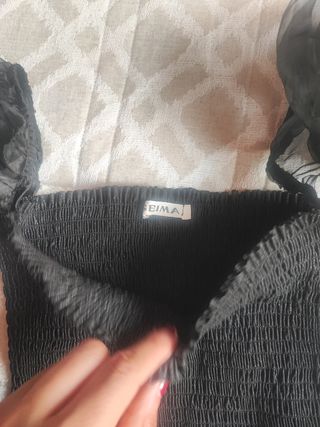 Top negro mangas abullonadas talla S