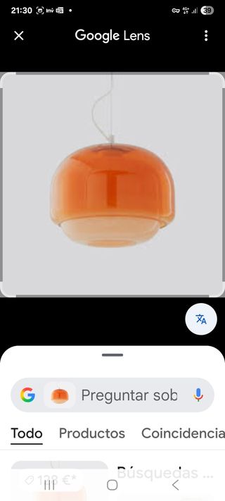 Lámpara colgante Lámpara Redoute Kinoko naranja