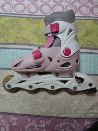 Patines en línea infantiles rosa talla 32 a 36
