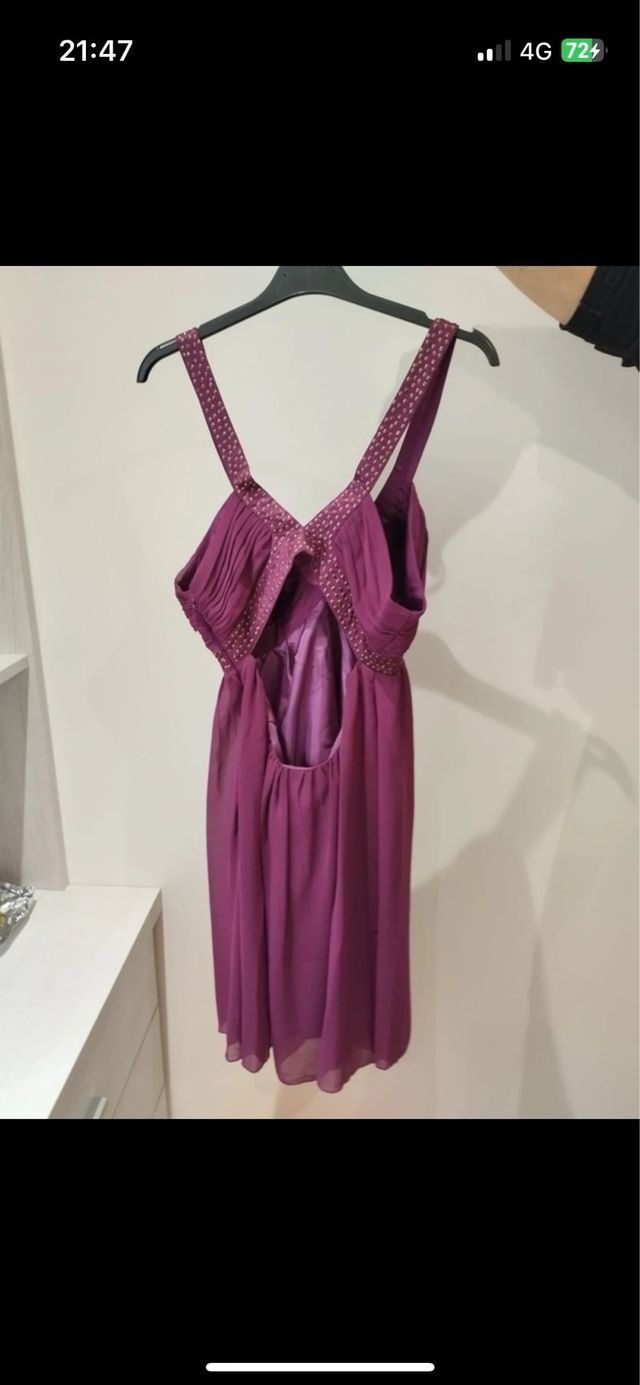 Vestido fiesta berenjena