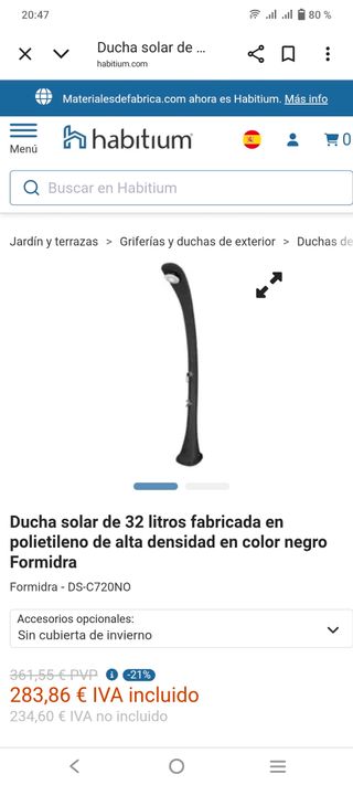 Ducha solar piscina - negra