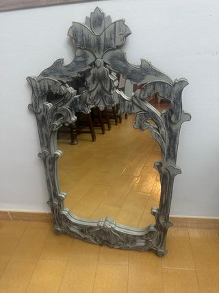 Espejo decorativo gris plata
