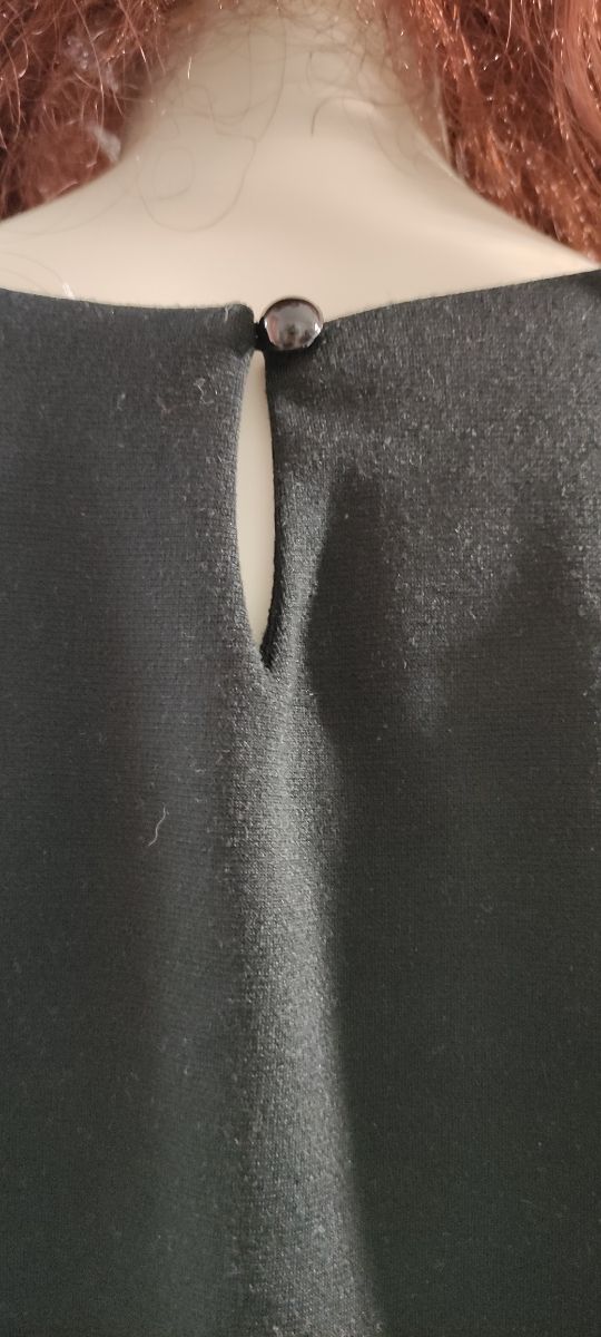 Vestido negro bordado Menglu