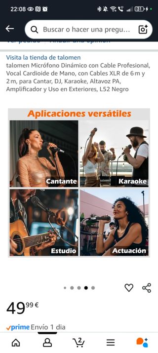 Micrófono talomen L52 Negro