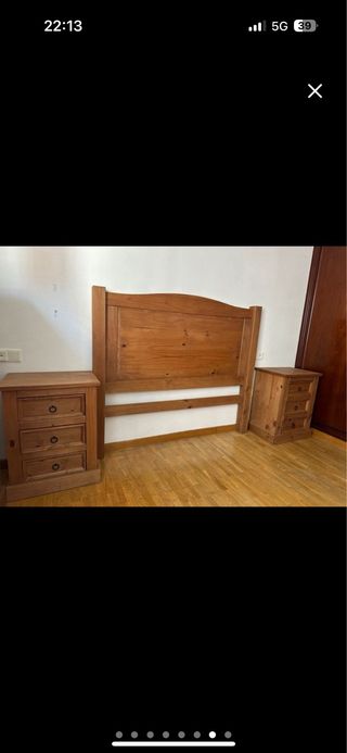 Cómoda, mesitas y cabecero madera