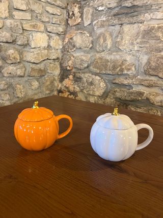 Tazze Zucca Ceramica - Arancione e Bianca