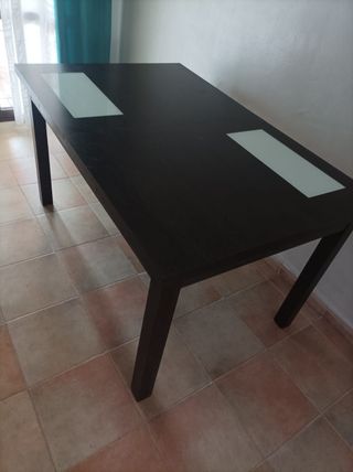 Mesa comedor extensible negra