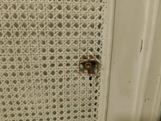 Cabecero cama mimbre blanco