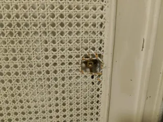 Cabecero cama mimbre blanco