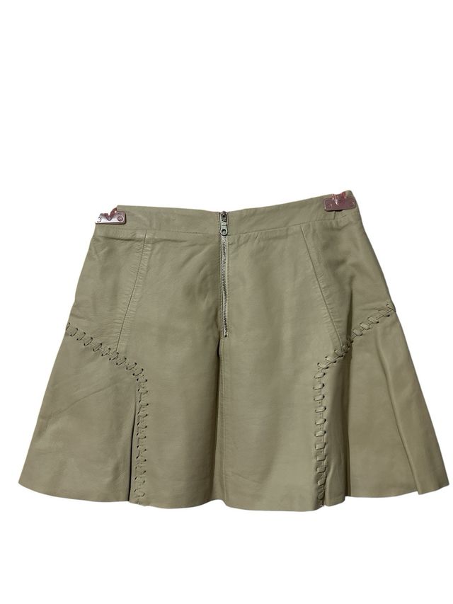 Mini Falda Piel Zara beige