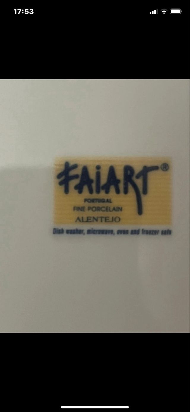 Terrina porcelana laranja e branca