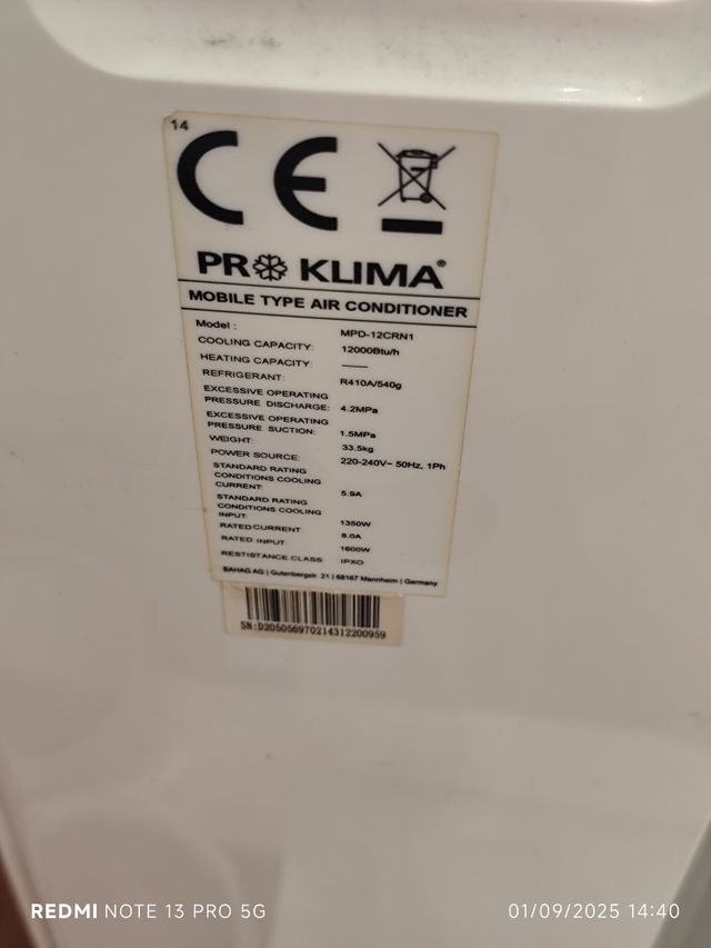 Aire acondicionado PR KLIMA portátil