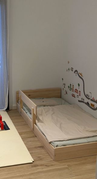 Cama Montessori infantil Cruenu 180x90 + colchón