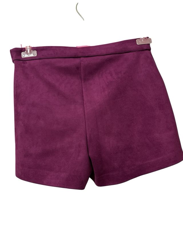 Shorts ante burdeos Zara S