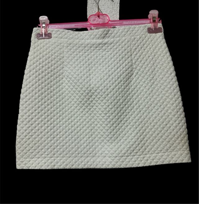 Falda Zara blanca acolchada talla S