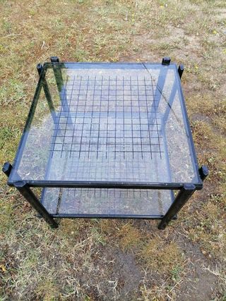 Mesa de centro hierro doble cristal