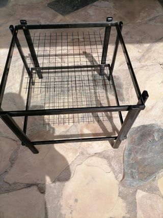 Mesa de centro hierro doble cristal