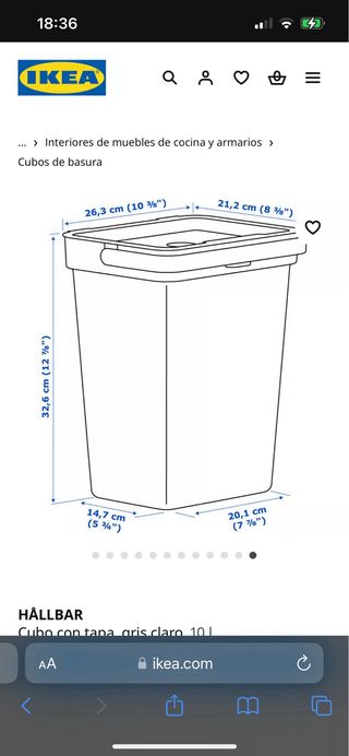 2 cubos Ikea con tapa - Gris