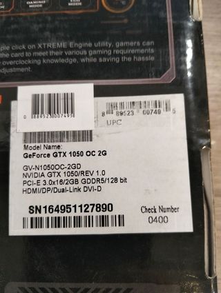 Gigabyte GeForce GTX 1050 OC 2GB GDDR5