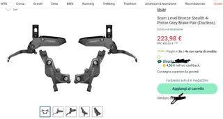 Freni mtb nuoviSRAM Level TL, MTB, 4 pistoncini