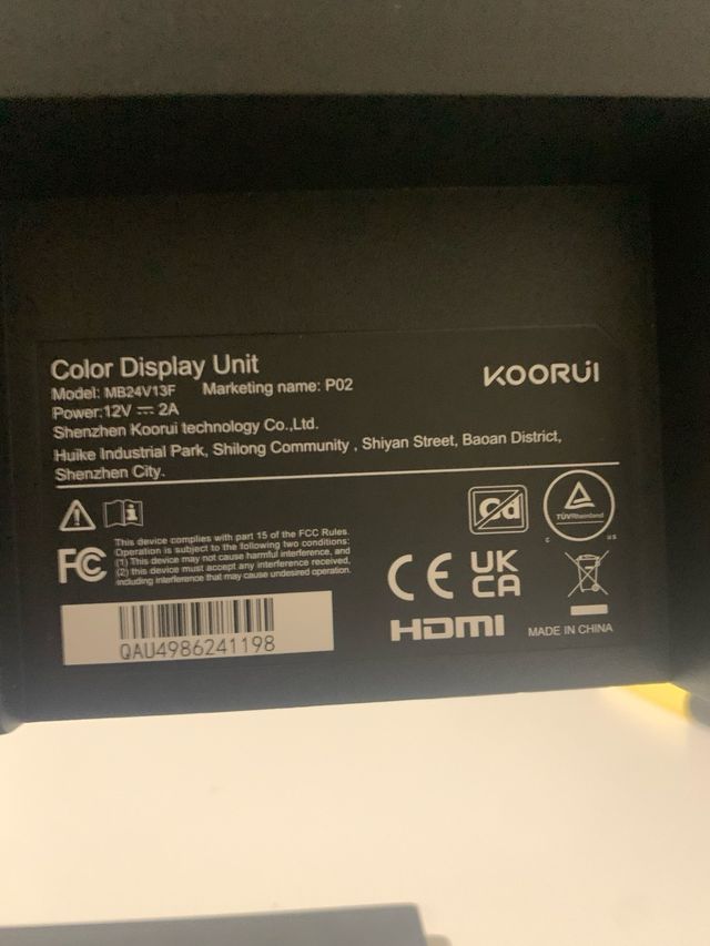 Monitor Koorui - Pantalla negra