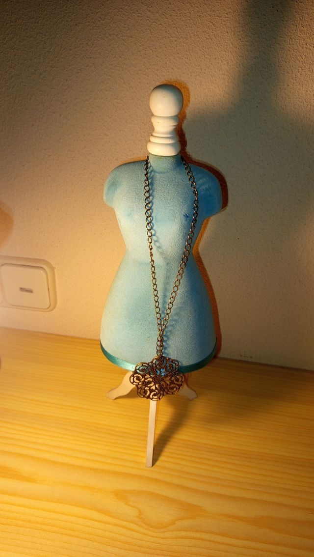 Busto maniquí vintage azul