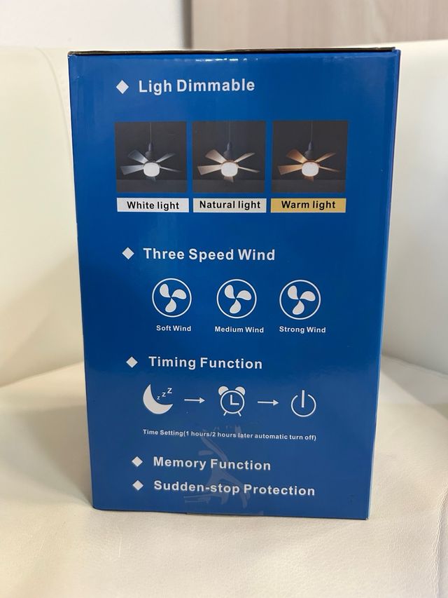 Ventilatore soffitto con luce