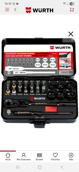 Juego carraca Wurth Black Edition 23pzas