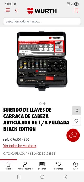 Juego carraca Wurth Black Edition 23pzas