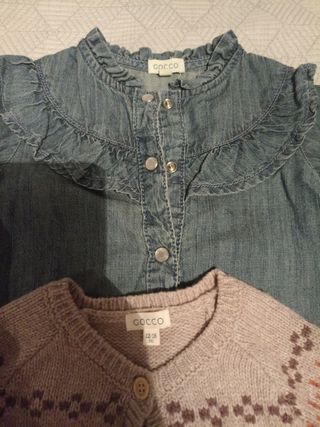 Conjunto camisa vaquera + jersey niña