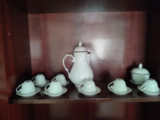 Juego café porcelana blanco