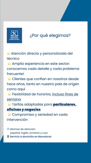 Reparación y mantenimiento de ordenadores 