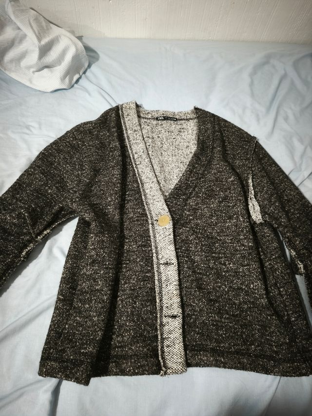 Cárdigan Zara gris-negro